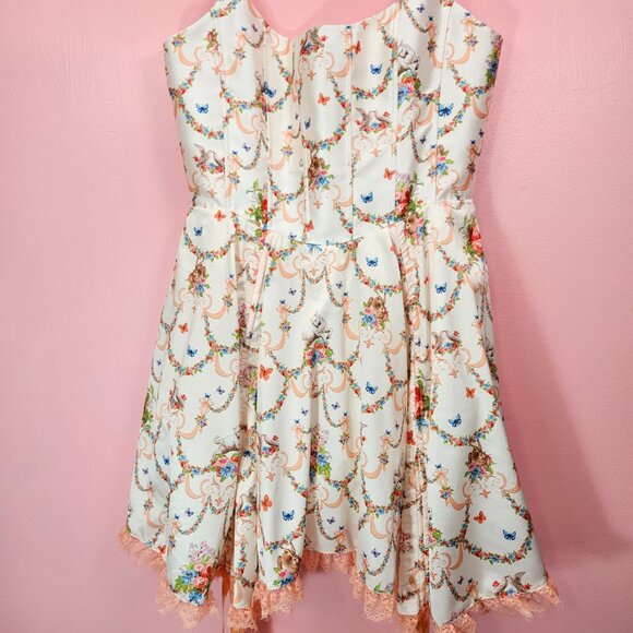 Dolls Kill Sugar Thrillz Lush Opulence Corset Dress Mini Renaissance Floral XL - Picture 12 of 14